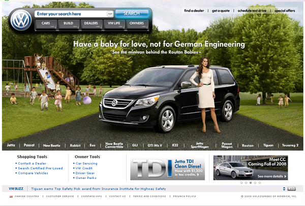 VW home page