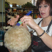 Natalie styling hair